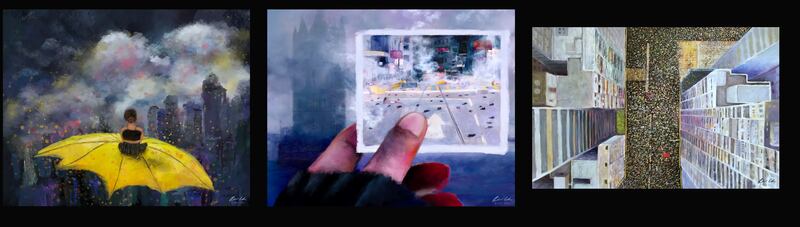 蔡维纪用2019年反送中运动画大量的画作,保留港人的抗争历史。(受访者网站截图)(1)